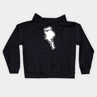 Quadra Island BC Outline in Ivory White - Quadra Island Kids Hoodie